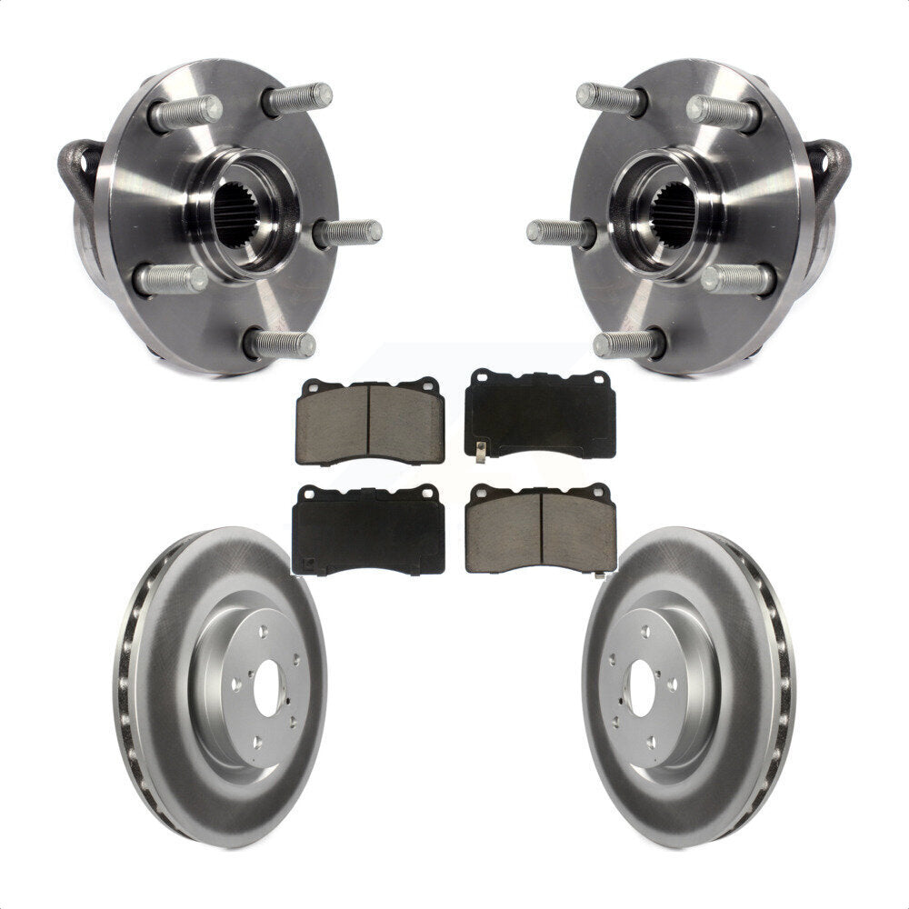 Hub Bearing Assembly Coated Brake Rotor Pad Front Kit For Subaru Impreza WRX STI