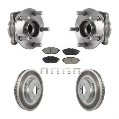 Hub Bearing Assembly Coated Brake Rotor & Pad Front Kit For Subaru Forester 2.0L