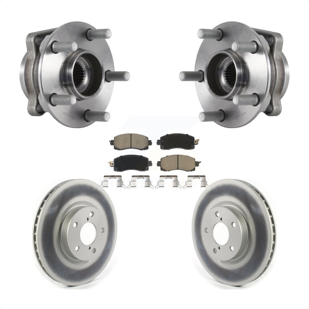 Hub Bearing Assembly Coated Disc Brake Rotor & Pads Front Kit For Subaru Impreza