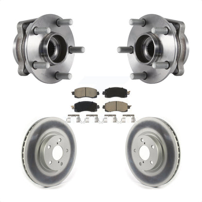 Hub Bearing Assembly Coated Disc Brake Rotor & Pads Front Kit For Subaru Impreza