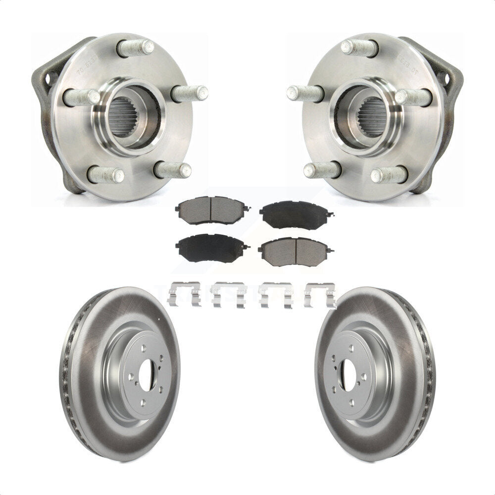Hub Bearing Coated Brake Rotor Pads Front Kit For Subaru Outback Legacy Forester