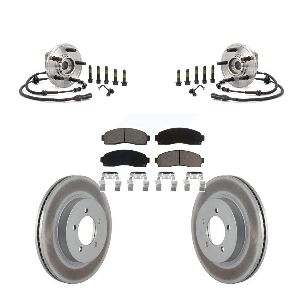 Hub Bearing Coat Brake Rotor Pad Front Kit For Ford Explorer Mercury Mountaineer