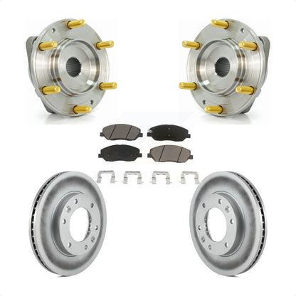 Hub Bearing Coated Brake Rotor & Pads Front Kit For Kia Sedona Hyundai Entourage