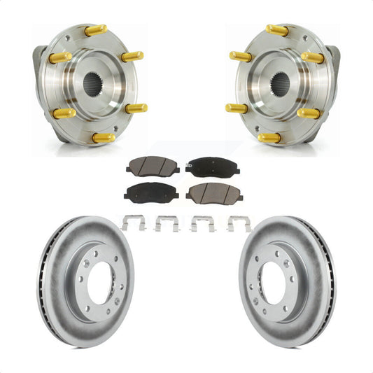 Hub Bearing Coated Brake Rotor & Pads Front Kit For Kia Sedona Hyundai Entourage