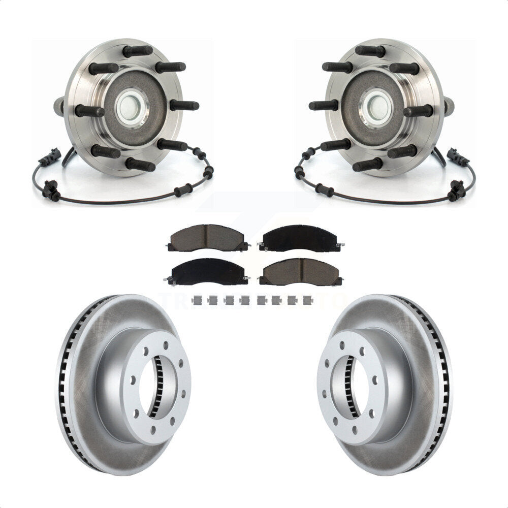 Hub Bearing Assembly Coat Brake Rotor Pads Front Kit For Dodge Ram 2500 3500 RWD