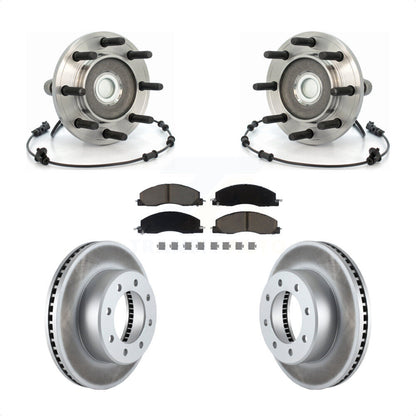 Hub Bearing Assembly Coat Brake Rotor Pads Front Kit For Dodge Ram 2500 3500 RWD