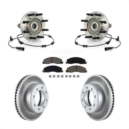 Hub Bearing Assembly Coat Brake Rotor Pads Front Kit For Dodge Ram 2500 3500 4WD