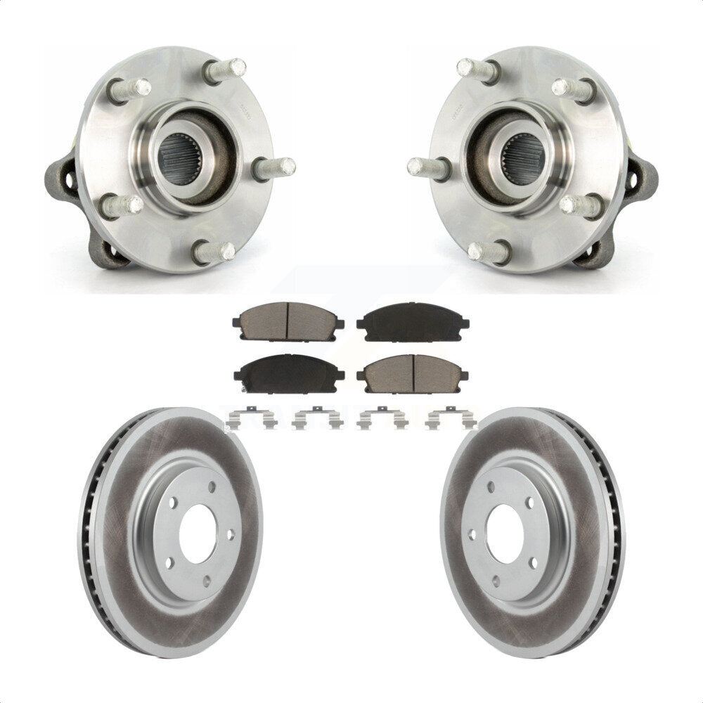 Hub Bearing Assembly Coated Brake Rotor Pad Front Kit For 2004-2009 Nissan Quest