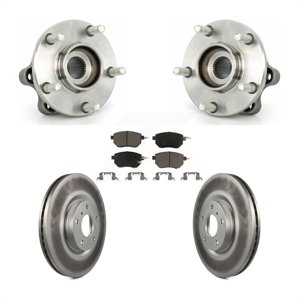 Hub Bearing Assembly Coat Brake Rotor Pads Front Kit For 2005-2007 Nissan Murano