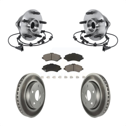 Hub Bearing Assembly Coated Disc Brake Rotor And Pad Front Kit For Jeep Wrangler