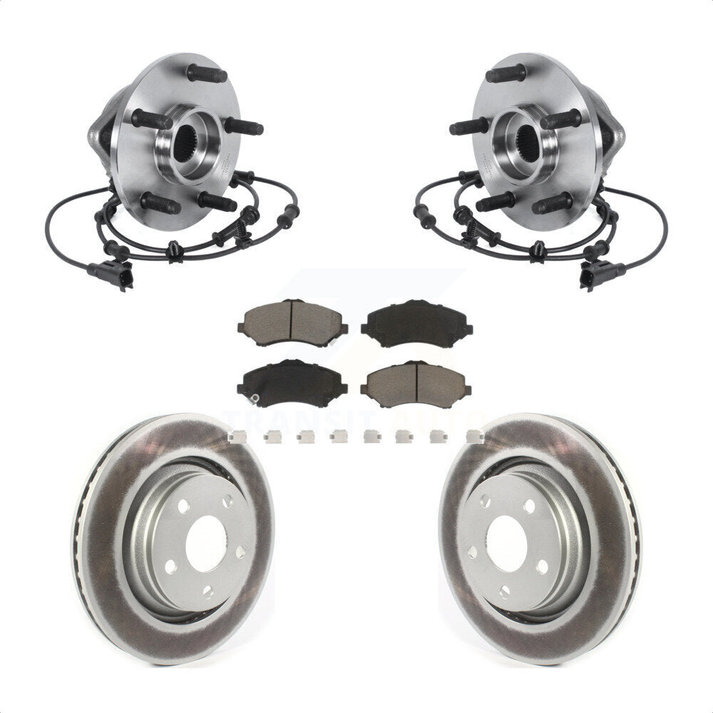 Hub Bearing Assembly Coated Disc Brake Rotor And Pad Front Kit For Jeep Wrangler
