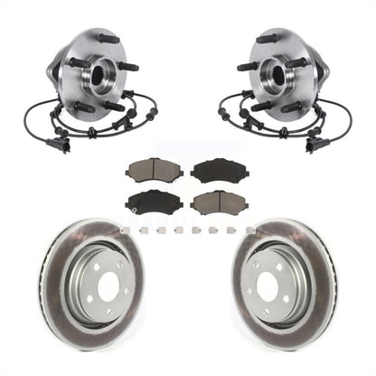 Hub Bearing Assembly Coated Disc Brake Rotor And Pad Front Kit For Jeep Wrangler