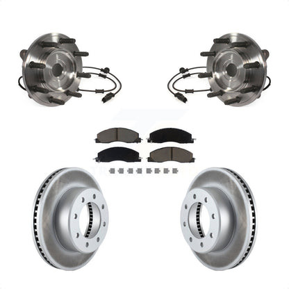 Hub Bearing Assembly Coated Disc Brake Rotor And Pad Front Kit For Ram 3500 2500