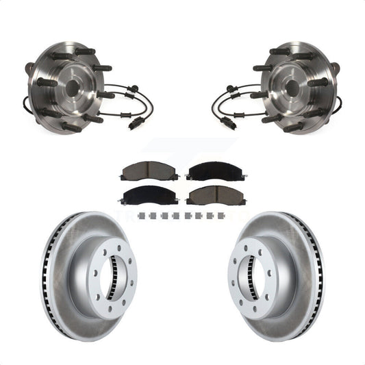 Hub Bearing Assembly Coated Disc Brake Rotor And Pad Front Kit For Ram 3500 2500