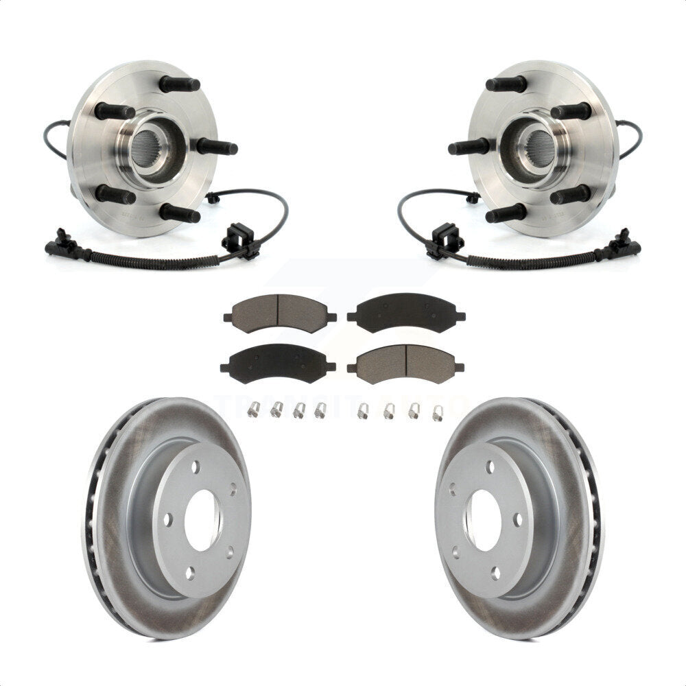 Hub Bearing Coated Brake Rotor And Pad Front Kit For Dakota Dodge Ram Mitsubishi