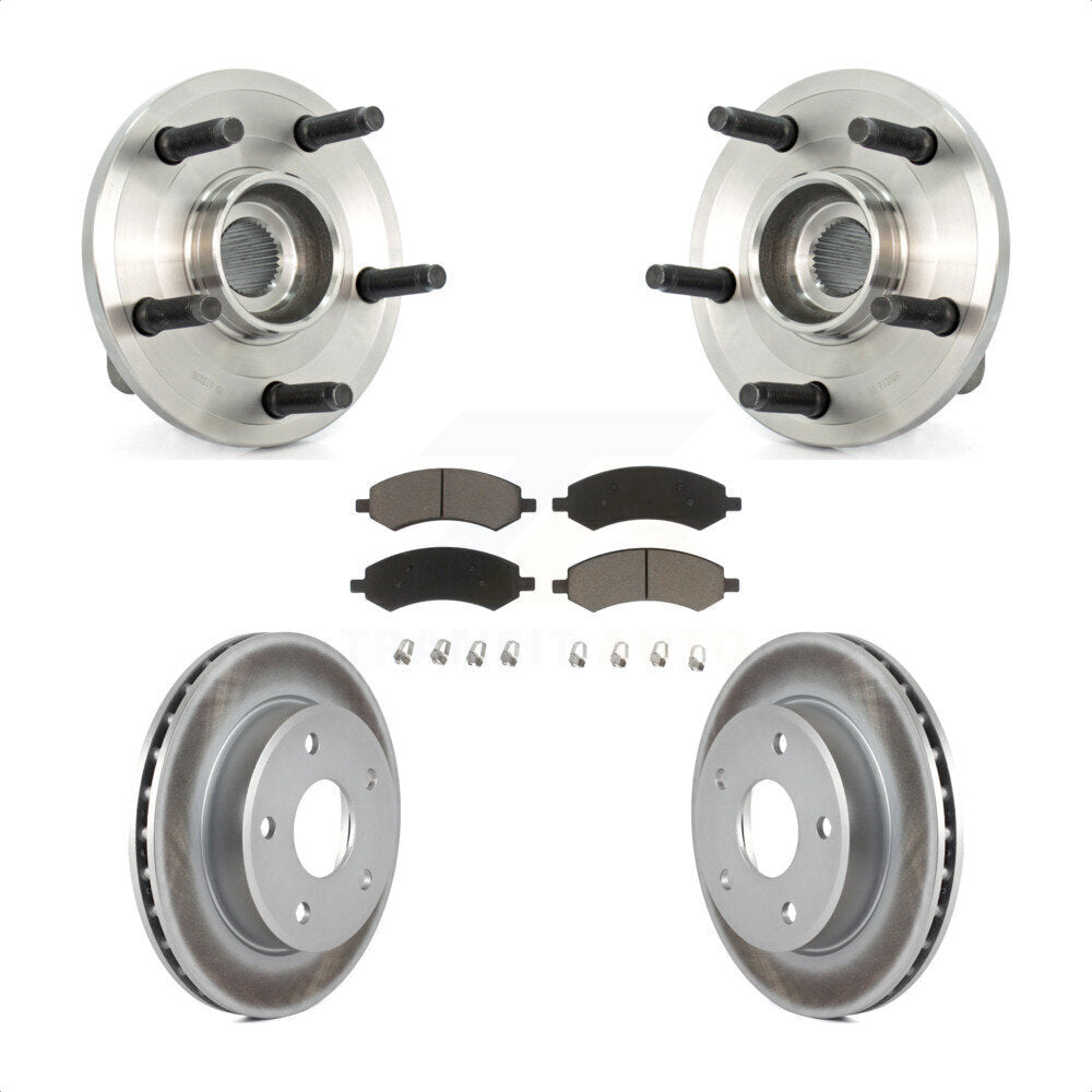 Hub Bearing Coated Brake Rotor Pads Front Kit For Dodge Dakota Mitsubishi Raider