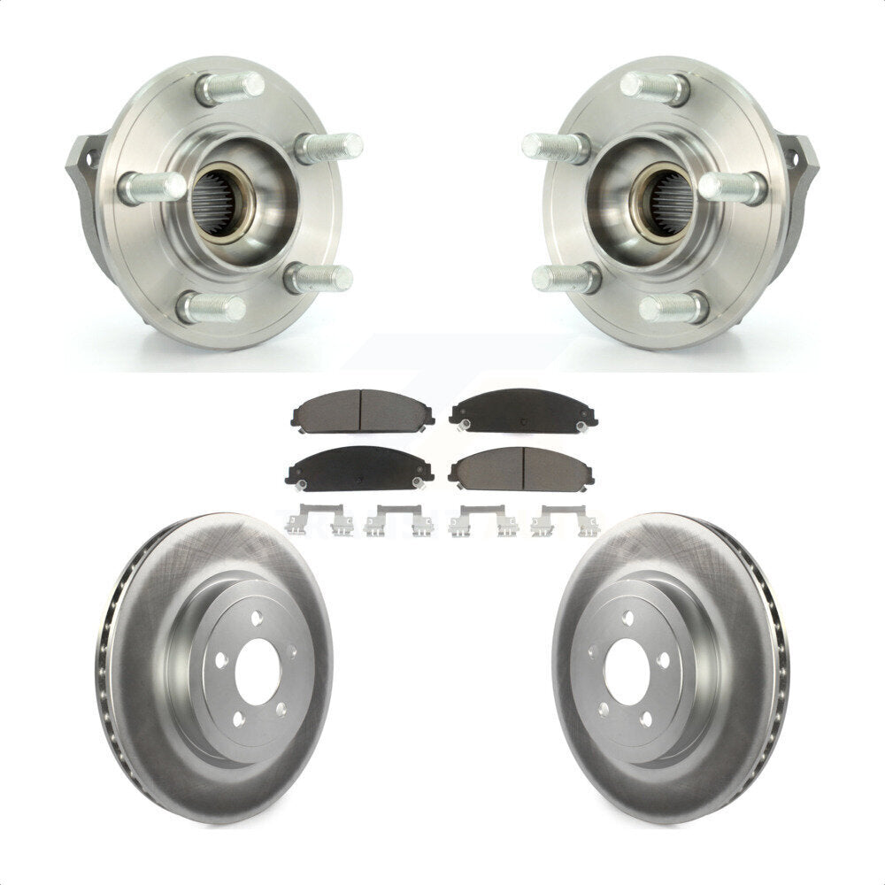 Hub Bearing Coat Brake Rotor Pad Front Kit For Dodge Chrysler 300 Charger Magnum
