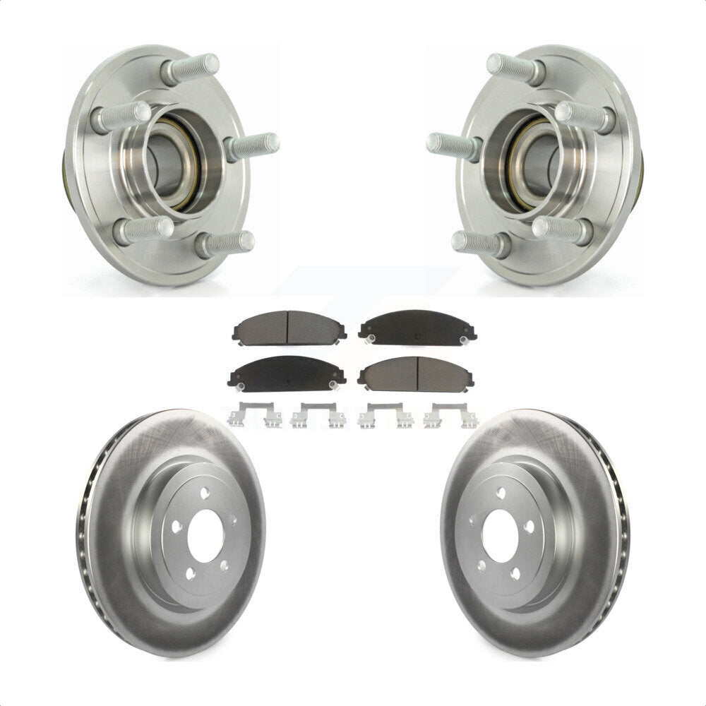 Hub Bearing Coat Brake Rotor Pad Front Kit For Dodge Chrysler 300 Charger Magnum