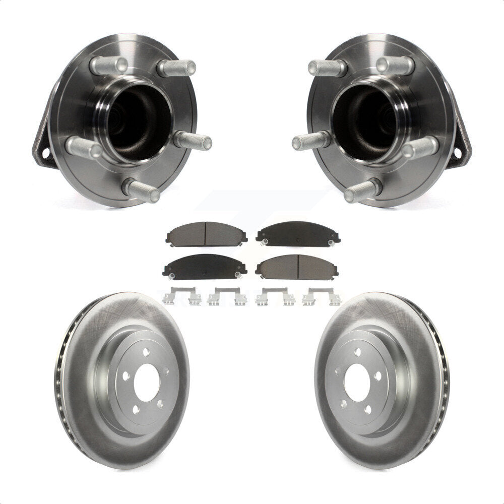 Hub Bearing Coated Disc Brake Rotor Pad Front Kit For Dodge Chrysler 300 Charger