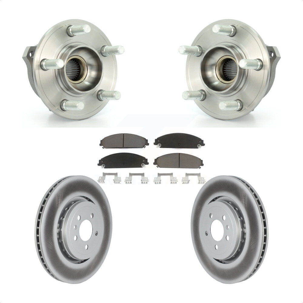 Hub Bearing Assembly Coated Disc Brake Rotor And Pad Front Kit For Dodge Charger
