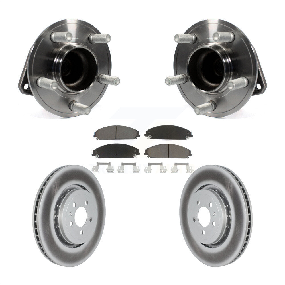 Hub Bearing Coat Brake Rotor Pad Front Kit For 15-18 Dodge Charger RWD with 5.7L