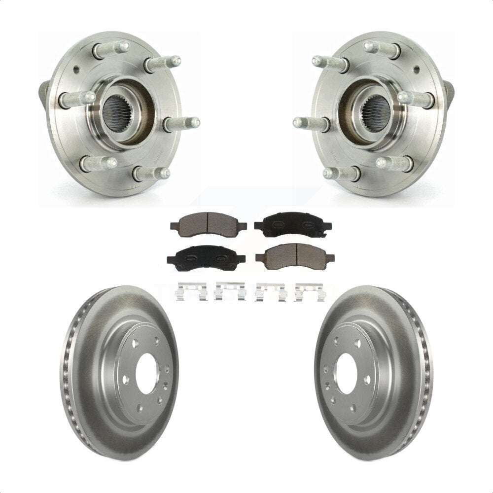 Hub Bearing Coat Brake Rotor Pad Front Kit For GMC Acadia Buick Enclave Traverse