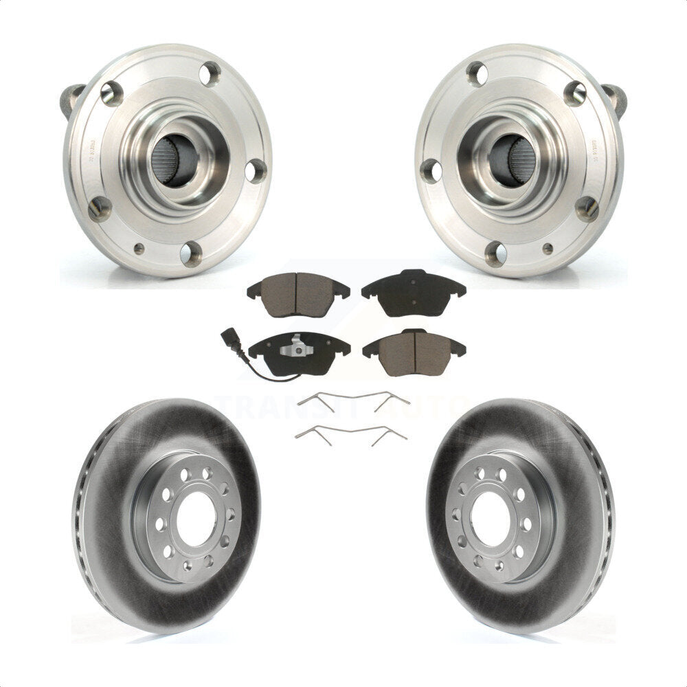 Hub Bearing Coat Brake Rotor Pads Front Kit For Volkswagen Jetta Beetle Audi Eos