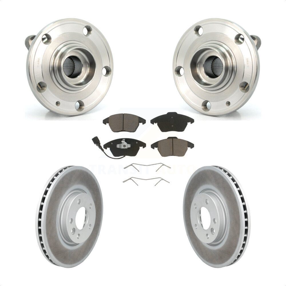 Hub Bearing Assembly Coated Disc Brake Rotor And Pad Front Kit For Volkswagen CC