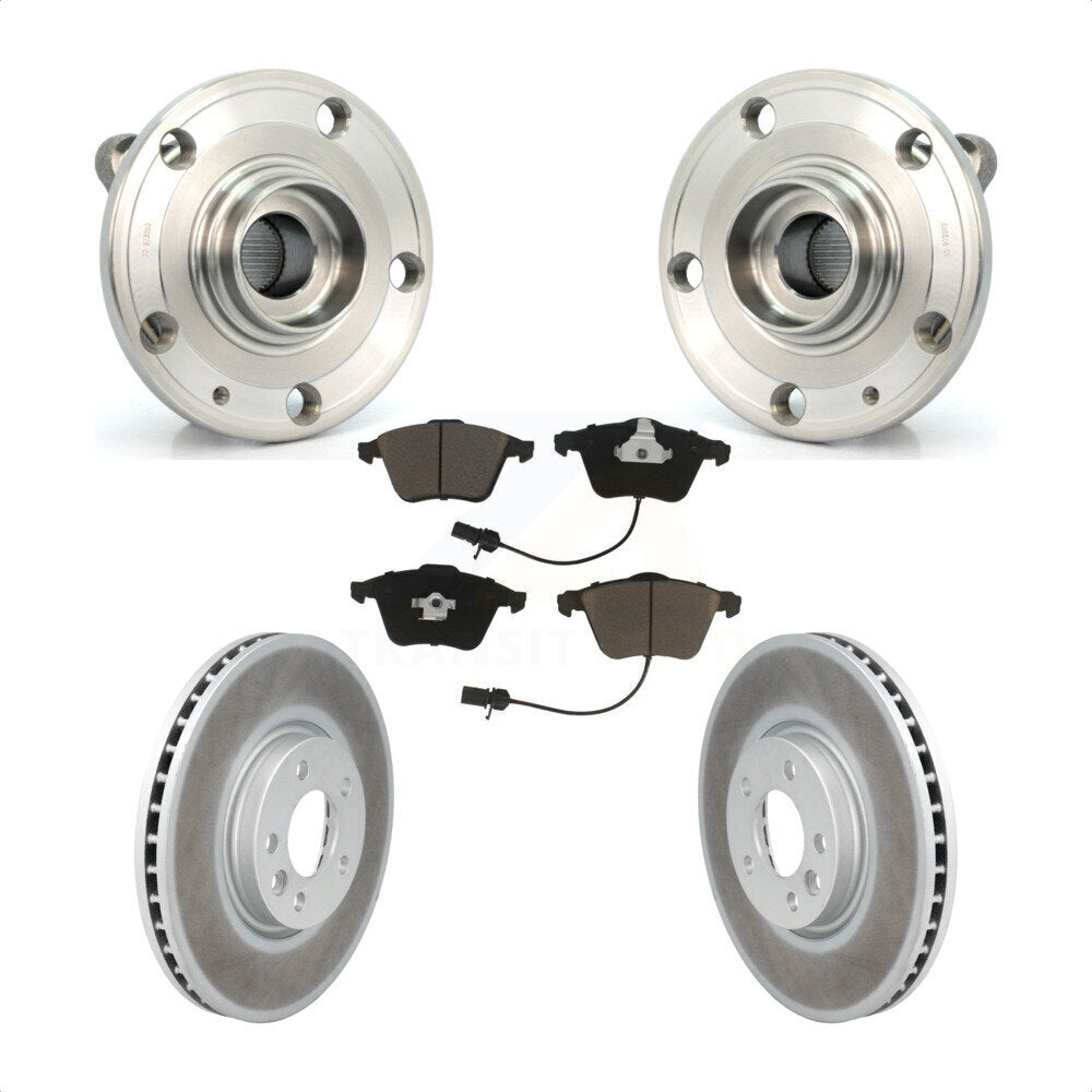 Hub Bearing Assembly Coated Disc Brake Rotor And Pad Front Kit For Volkswagen CC
