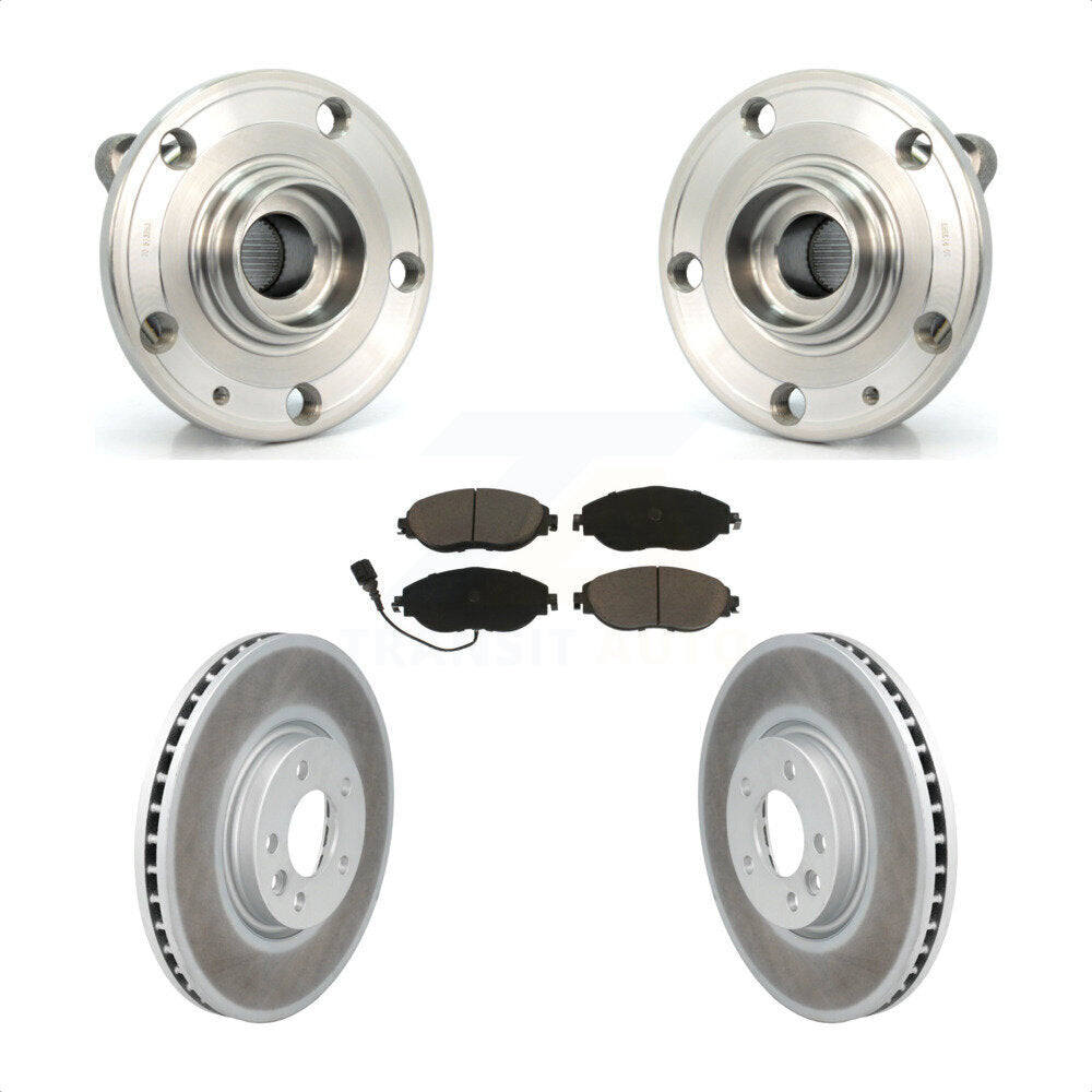 Hub Bearing Assembly Coated Disc Brake Rotor Pad Front Kit For Volkswagen CC AWD