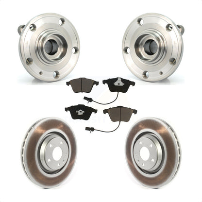 Hub Bearing Assembly Coated Brake Rotor & Pads Front Kit For Audi TT Quattro TTS
