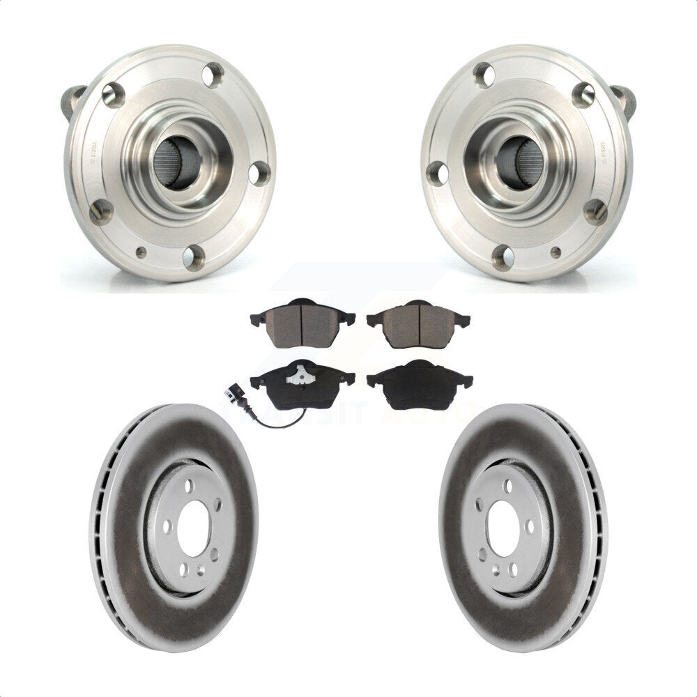 Hub Bearing Assembly Coated Disc Brake Rotor Pads Front Kit For Volkswagen Jetta