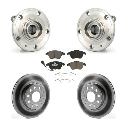 Hub Bearing Coated Brake Rotor Pads Front Kit For Volkswagen GTI Audi A3 Quattro