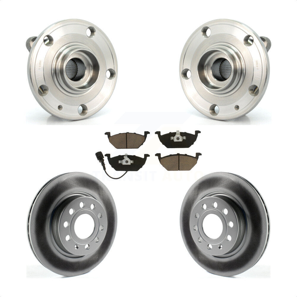 Hub Bearing Assembly Coated Disc Brake Rotor Pads Front Kit For Volkswagen Jetta