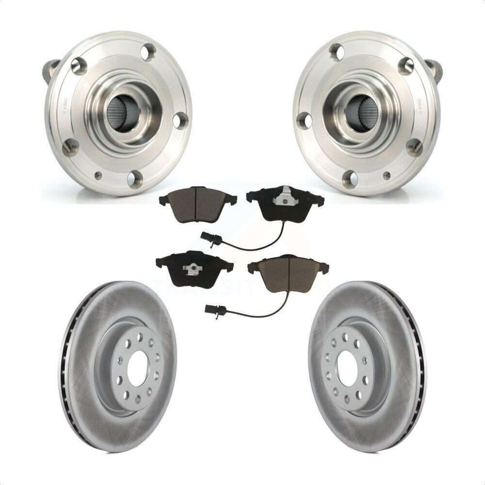 Hub Bearing Assembly Coated Disc Brake Rotor And Pad Front Kit For Volkswagen CC