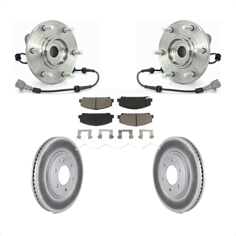 Hub Bearing Coat Brake Rotor Pad Front Kit For Nissan TITAN Armada INFINITI QX56