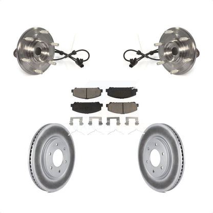 Hub Bearing Assembly Coated Brake Rotor & Pads Front Kit For Nissan TITAN Armada
