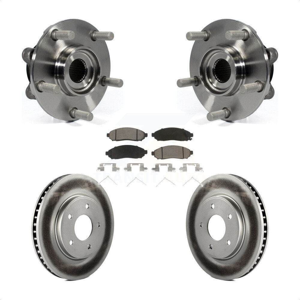 Hub Bearing Assembly Coated Brake Rotor Pads Front Kit For 2011-2012 Nissan LEAF