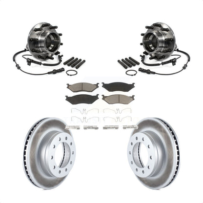 Hub Bearing Coat Brake Rotor Pad Front Kit For 05-10 Ford F-550 Super Duty 4 X