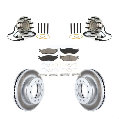 Hub Bearing Coated Brake Rotor And Pad Front Kit For Ford F-550 Super Duty F-450