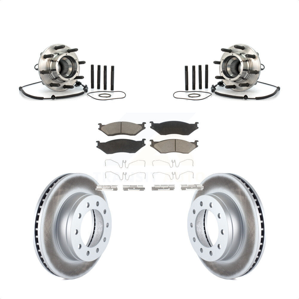 Hub Bearing Coat Brake Rotor Pads Front Kit For 2010 Ford F-550 Super Duty 4 X