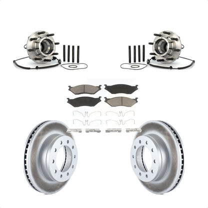 Hub Bearing Coat Brake Rotor Pads Front Kit For 2010 Ford F-550 Super Duty 4 X