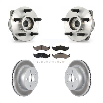 Hub Bearing Coated Disc Brake Rotor Pads Front Kit For Jeep Wrangler Cherokee TJ