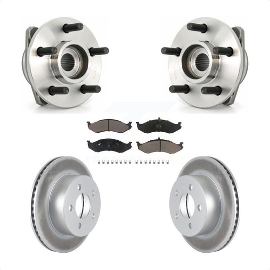 Hub Bearing Coated Disc Brake Rotor Pads Front Kit For Jeep Wrangler Cherokee TJ