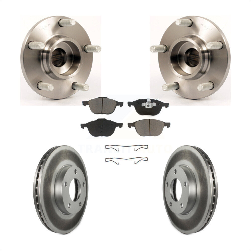 Hub Bearing Assembly Coated Disc Brake Rotor And Pads Front Kit For Mazda 3 2.0L