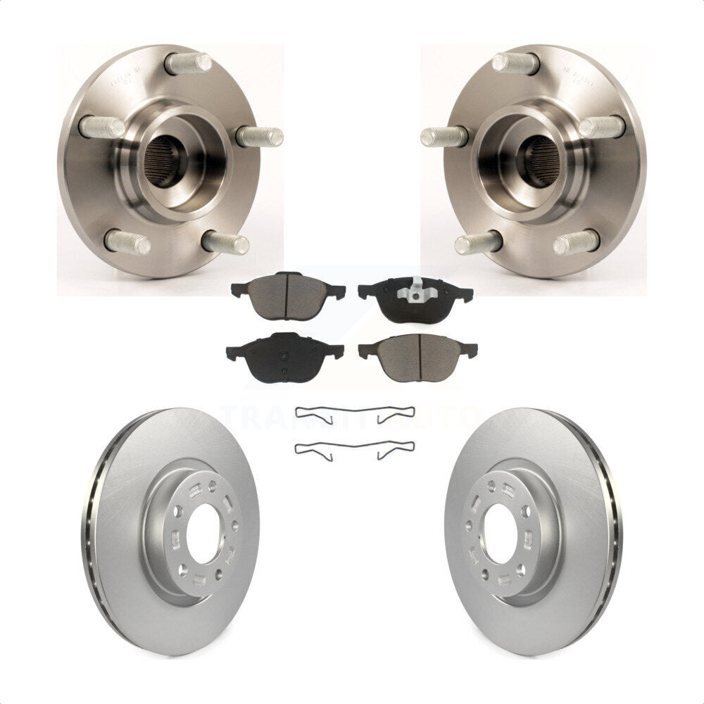 Hub Bearing Assembly Coated Disc Brake Rotor And Pads Front Kit For Mazda 3 2.3L