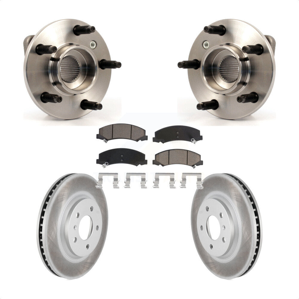 Hub Bearing Coated Brake Rotor & Pads Front Kit For Chevrolet Impala Monte Carlo
