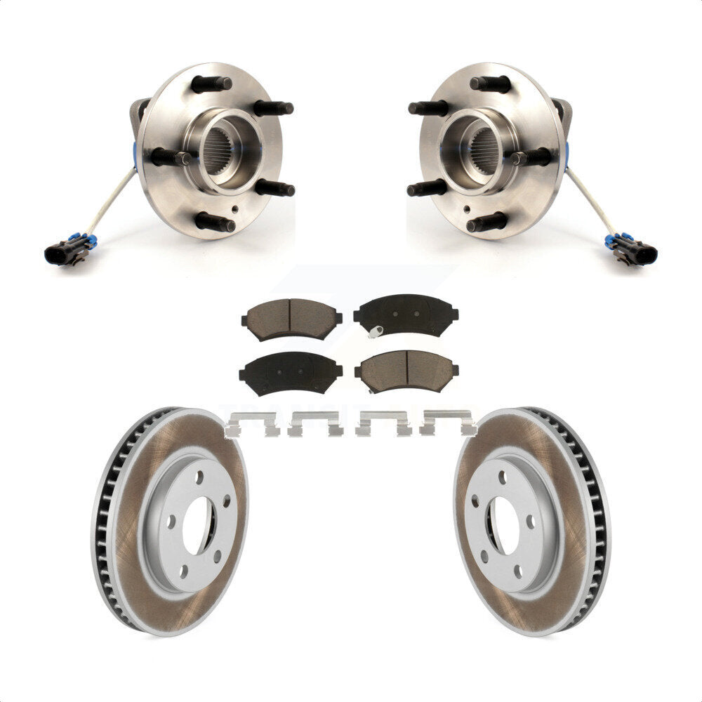 Hub Bearing Coated Brake Rotor & Pad Front Kit For Buick Pontiac Montana Century