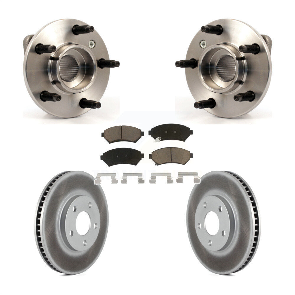 Hub Bearing Coated Brake Rotor & Pads Front Kit For Chevrolet Impala Monte Carlo