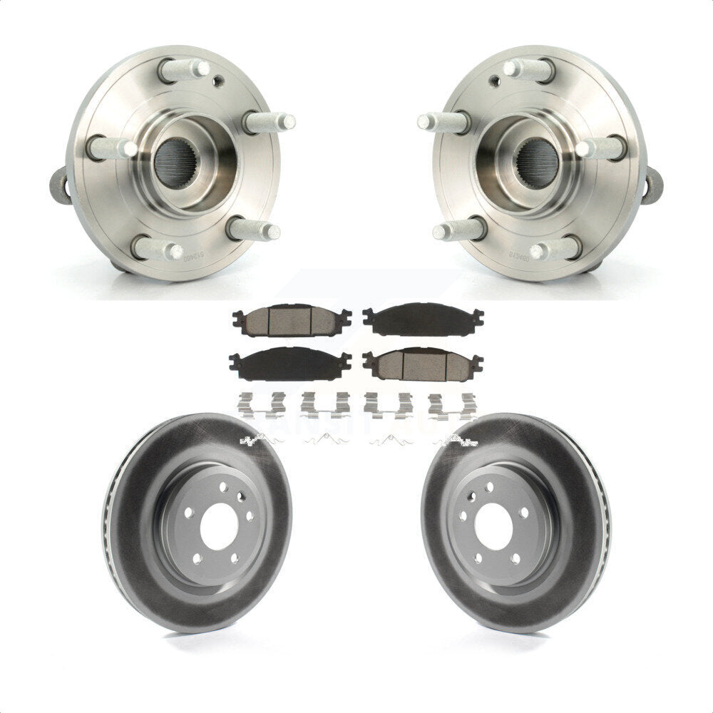 Hub Bearing Assembly Coated Disc Brake Rotor And Pad Front Kit For Ford Explorer